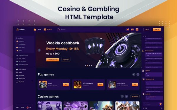 Plantillas de sitios web de casinos